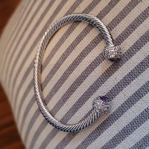 Park Lane Open Bangle Bracelet with Purple Stones